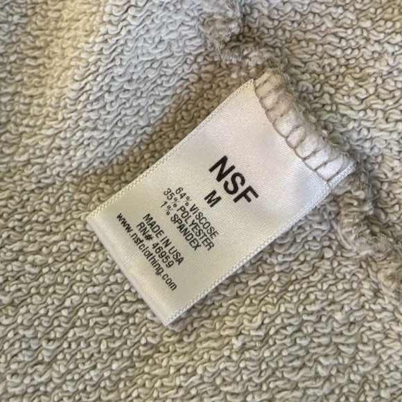 NSF Open Front Hooded Cardigan Gray Size M - Picture 4 of 6